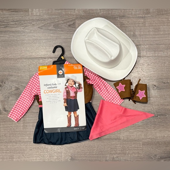 Toddler Cowgirl Costume with Pink and Brown Accents - Picture 1 of 2